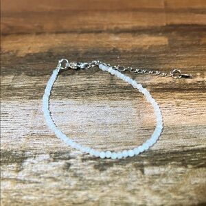 White Moonstone Beaded Bracelet